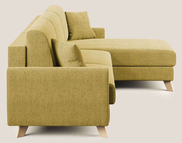 Edgar divano letto angolare in tessuto felis impermeabile T03 giallo