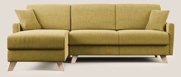 Edgar divano letto angolare in tessuto felis impermeabile T03 giallo