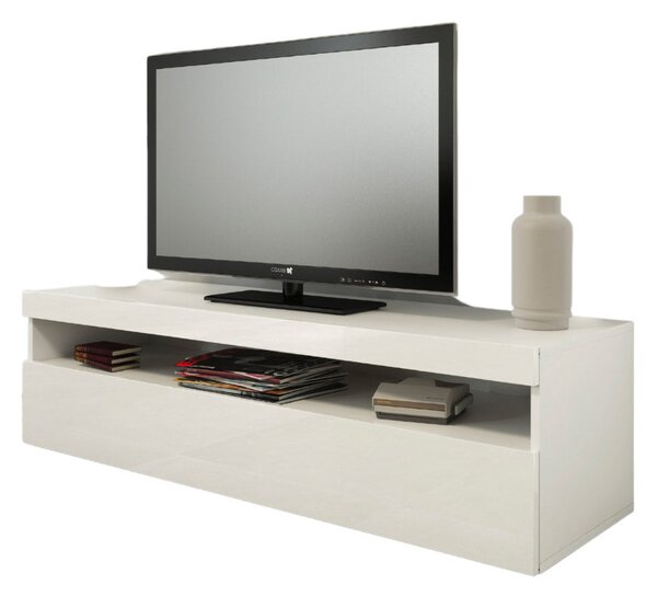 Mobile TV 1 Anta 130x45x36,2 cm Burrata Bianco Lucido