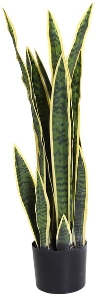 Outsunny Sanseveria Artificiale in Vaso, Pianta da Esterno e Interno con 21 Foglie (Ф15cm x 80cm)|Aosom