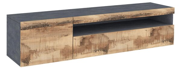 Mobile TV 2 Ante 154,9x40x36,5 cm Daiquiri Ardesia e Acero Pereira