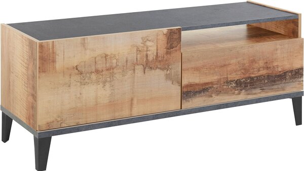 Mobile TV 1 Anta 1 Cassetto 120x40x47 cm Sunrise Acero Pereira e Ardesia