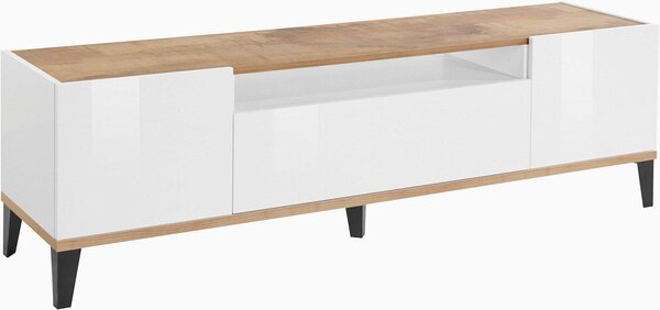 Mobile TV 2 Ante 1 Cassetto 160x40x47 cm Sunrise Acero Pereira e Ardesia