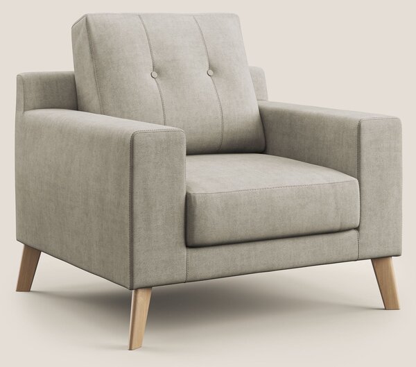 Danish poltroncina in tessuto morbido impermeabile T02 panna