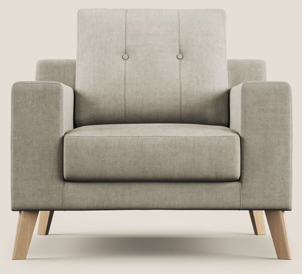 Danish poltroncina in tessuto morbido impermeabile T02 panna
