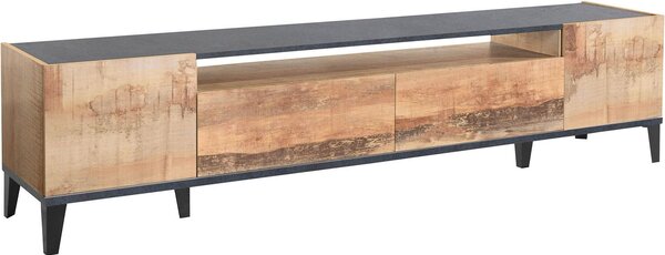 Mobile TV 2 Ante 2 Cassetti 200x40x47 cm Sunrise Acero Pereira e Ardesia