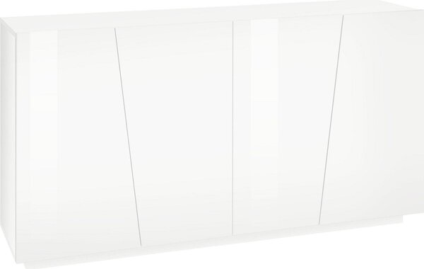 Credenza 4 Ante Battenti 158,5x43x86 cm Vega Bianco Lucido