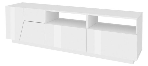 Mobile TV 2 Ante 2 Cassetti 200,1x43x46 cm Alien Bianco Lucido