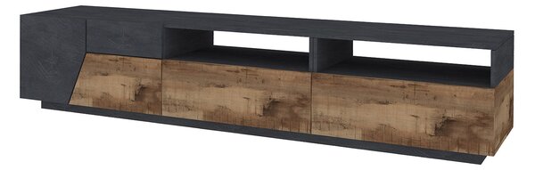 Mobile TV 2 Ante 2 Cassetti 200,1x43x46 cm Alien Ardesia e Acero Pereira