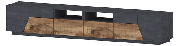Mobile TV 4 Ante 2 Cassetti 260x43x46 cm Alien Ardesia e Acero Pereira
