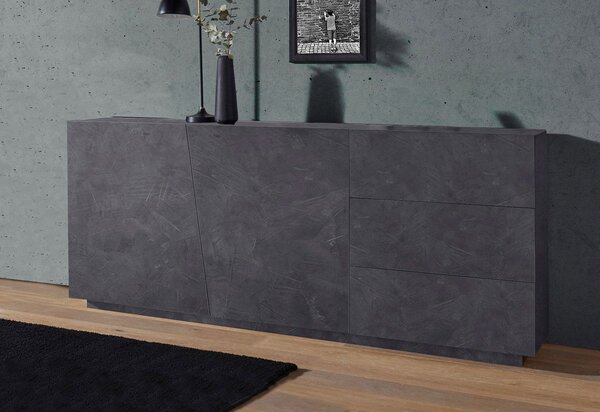 Credenza 2 Ante + 3 Cassetti 180x43x86 cm Vega Ardesia