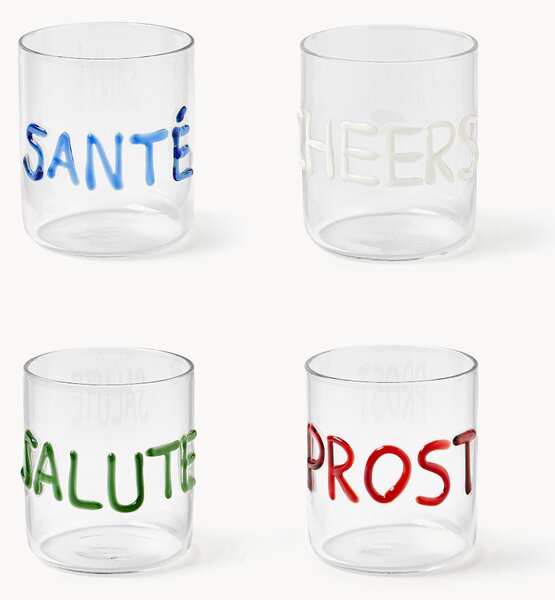 Set di 4 bicchieri in vetro soffiato Tutti