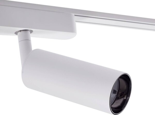 Sistema a binario 48V Lumaro, faretti, 9 luci, bianco, Ø4cm, 13 cm Lumaro Lindby, dimmerabile, Bianco / Opale, Soggiorno / Sala da pranzo, Alluminio, Moderno