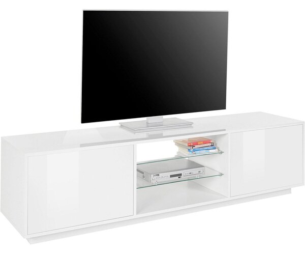 Mobile TV 2 Ante 180x41,4x46 cm Bloom Bianco Lucido