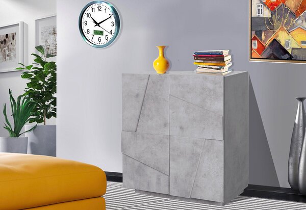 Credenza 2 Ante Battenti 81,2x44,2x86 cm Ping Cemento Bronx
