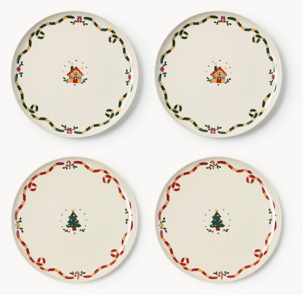 Set di 4 piatti piani natalizi Cutemas