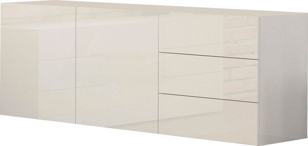 Credenza 2 Ante + 3 Cassetti 170x40x60,5 cm Metis Bianco Lucido