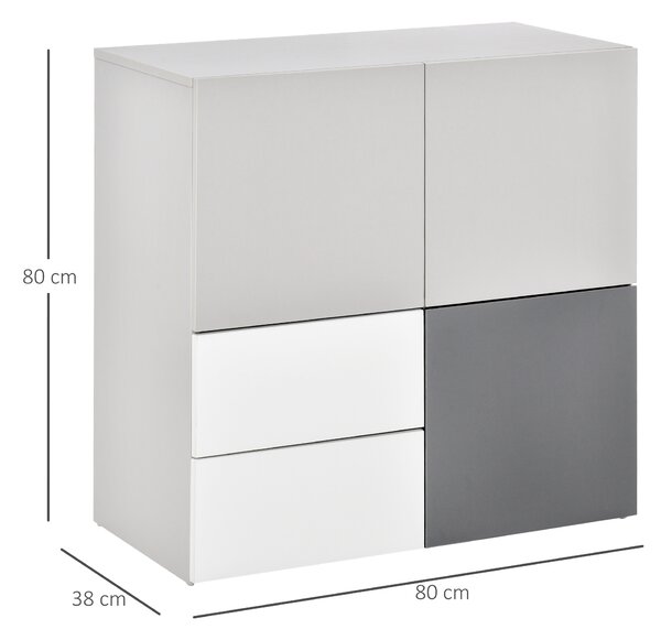 HOMCOM Armadietto Multiuso con Cassetti e Ante in Legno, Mobile per Soggiorno, Camera da Letto, Ufficio|Aosom