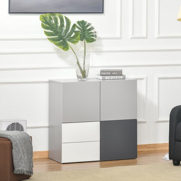 HOMCOM Armadietto Multiuso con Cassetti e Ante in Legno, Mobile per Soggiorno, Camera da Letto, Ufficio|Aosom