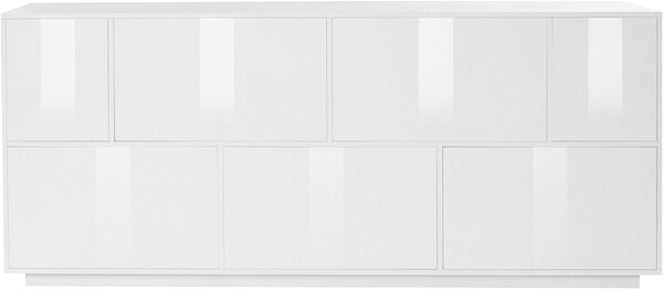 Credenza 7 Ante 200x41,4x86 cm Bloom Bianco Lucido