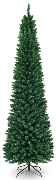 Costway Albero di Natale 240cm con 1000 rami e aghi in PVC di alta qualità, Albero artificiale con base di metallo robusto