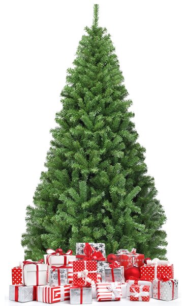 Costway Albero di Natale 180 cm aghi in PVC di alta qualità, Albero di Natale non illuminato con 1000 rami