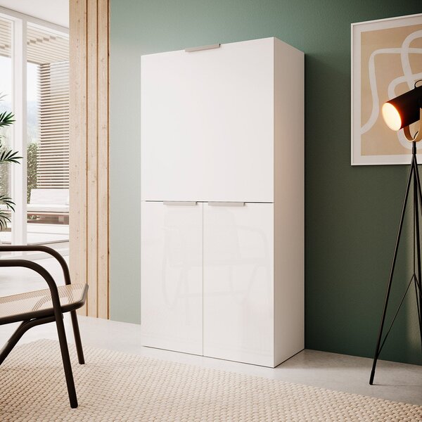 Mobile Scrivania a Scomparsa 70x35x140 cm Dalia Bianco Lucido