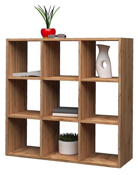 Libreria 9 Ripiani 90x25x90 cm Maruska Quercia Wotan