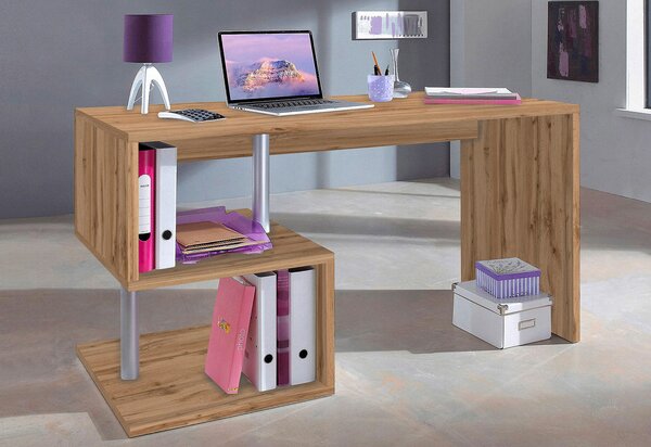 Scrivania con 2 Ripiani 140x60x77,5 cm Esse Quercia Wotan