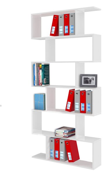 Libreria Moderana 80x24,6x191,8 cm Calli Bianco Lucido