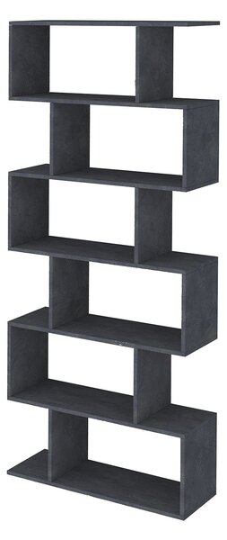 Libreria Moderana 80x24,6x191,8 cm Calli Bianco Lucido e Ardesia