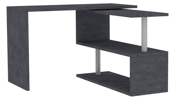 Scrivania con Gamba ad S Girevole 120/65x50x75 cm Volta Ardesia