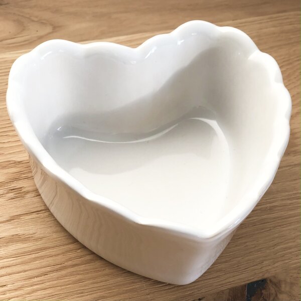 Côté Table Tortiera in Ceramica Mini a forma di Cuore Charlotte 12x12x5h Bianco