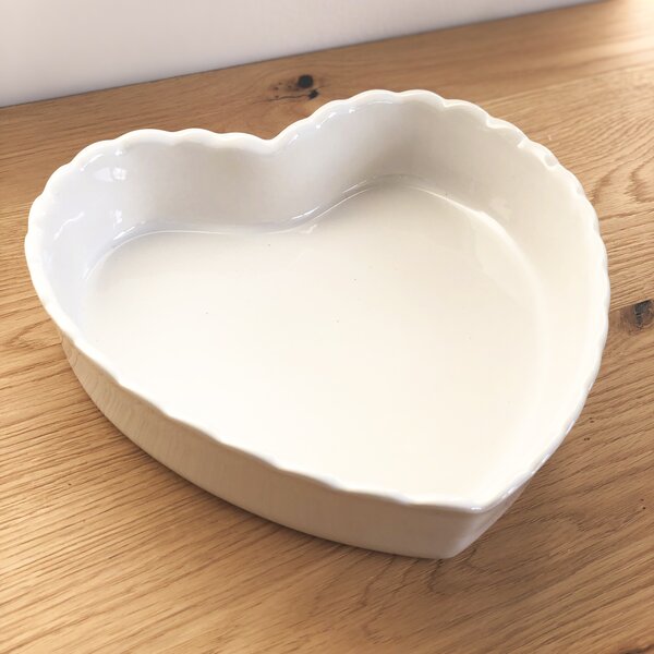 Côté Table Tortiera in Ceramica Grande a forma di Cuore Charlotte 24x24x5h Bianco