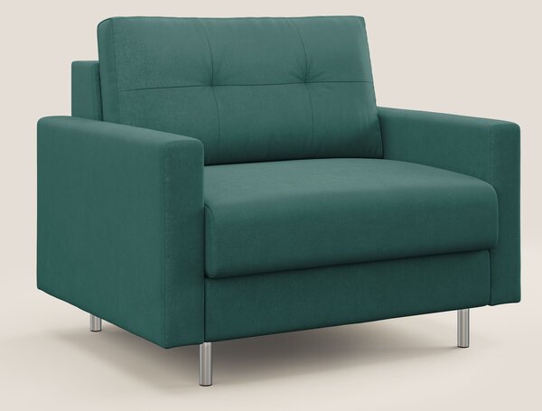 Megan poltrona letto in microfibra smacchiabile T11 petrolio