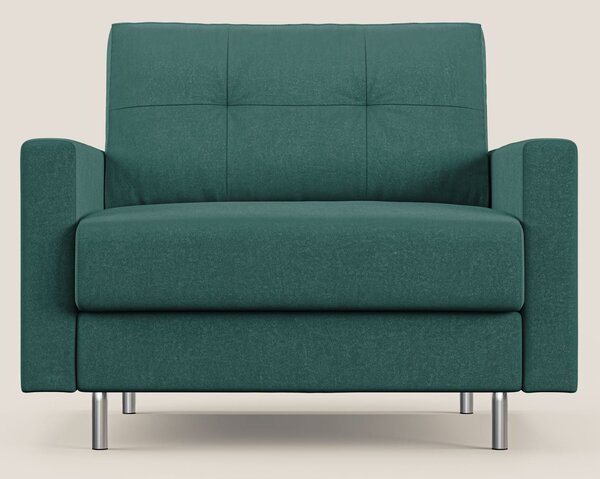 Megan poltrona letto in microfibra smacchiabile T11 petrolio