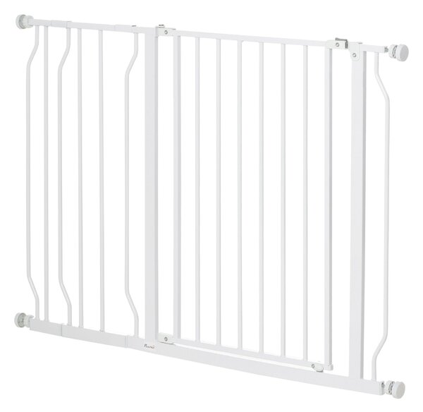Cancelletto di Sicurezza per Cani Estensibile 75-115 cm per Scale e Porte in Acciaio e ABS Bianco