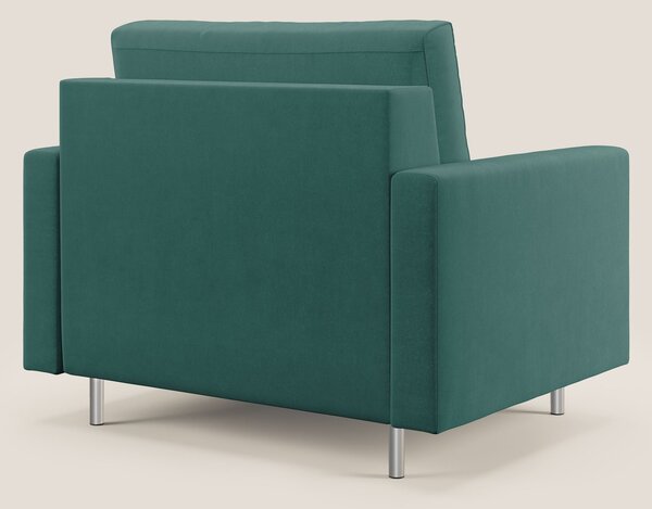 Megan poltrona letto in microfibra smacchiabile T11 petrolio