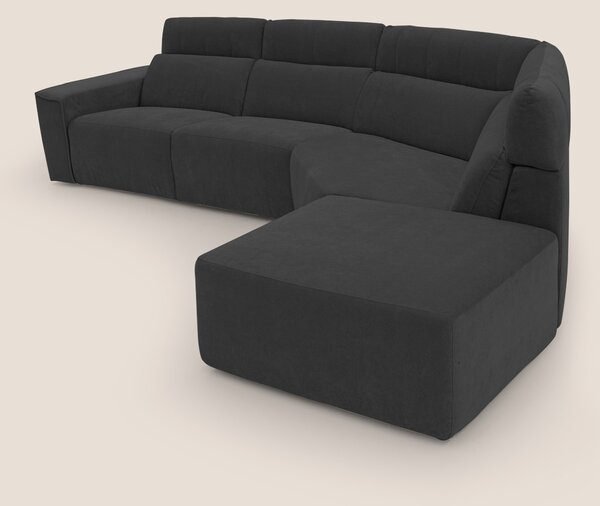 Clark Divano angolare con opzione relax elettrico in tessuto smacchiab