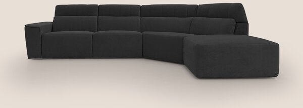 Clark Divano angolare con opzione relax elettrico in tessuto smacchiab