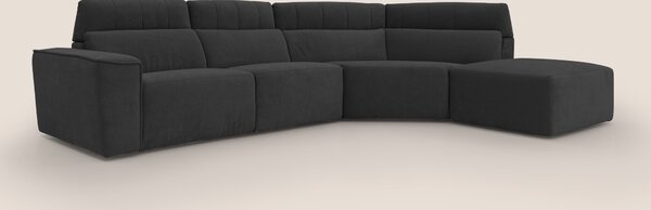 Clark Divano angolare con opzione relax elettrico in tessuto smacchiab