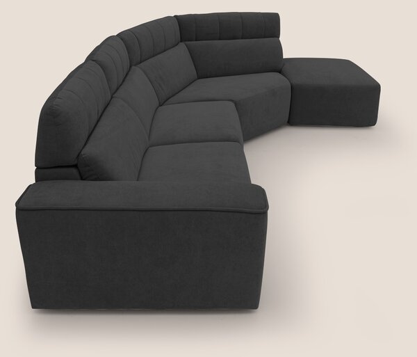 Clark Divano angolare con opzione relax elettrico in tessuto smacchiab