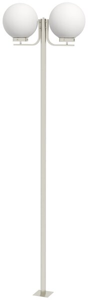Lampione da Giardino con Paralumi a forma Sferica 63x25x210 cm in Acciaio Inox e Acrilico Argento