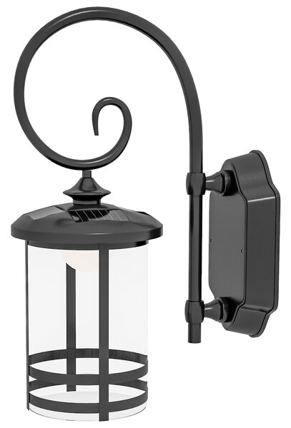 Lampada da Esterno con Pannello Solare 16,5x25,5x41 cm Impermeabile IP44 e Accensione Automatica Nero