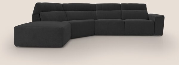 Clark Divano angolare con opzione relax elettrico in tessuto smacchiab