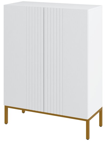 Mobile Scarpiera per 15-20 Paia di Scarpe 72x31,5x95 cm Ripiani Regolabili e Chiusura Ammortizzata Bianco
