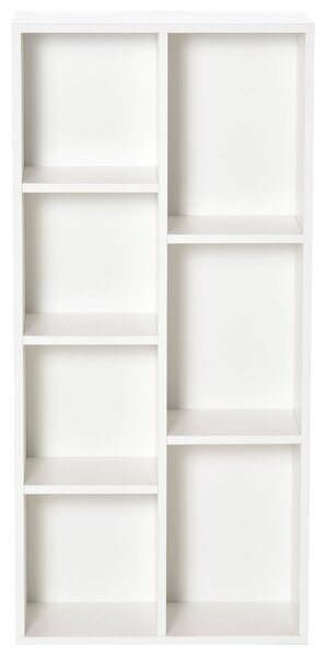 Libreria Moderna a Cubi con 7 Ripiani 50x24x106 cm in Legno Truciolato Bianca