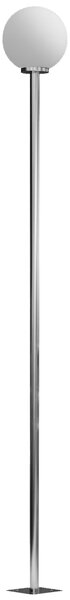 Lampioncino da Giardino Impermeabile Paralume Rotondo Ø25x223A cm con Palo in Acciaio Bianco Crema e Argento