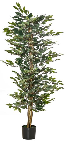 Pianta Artificiale di Ficus H150 cm con Vaso Verde