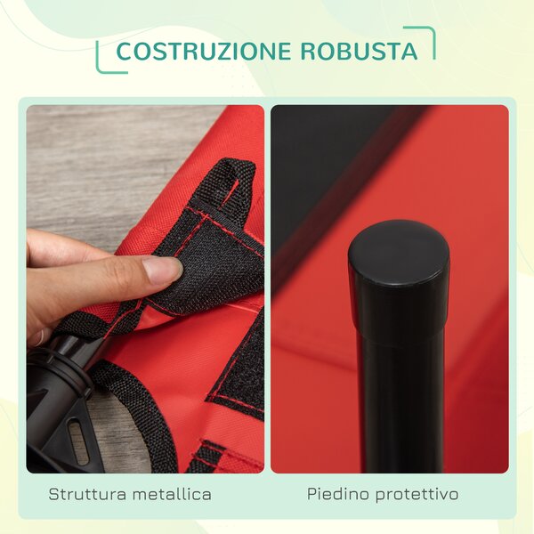 PawHut Cuccia Estiva Brandina per Cani da Esterno e da Interno, Lettino per Animali Domestici Rosso 76x61x18cm|Aosom